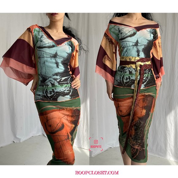 jean paul gaultier Maille kimono style mesh dress - Picture 1 of 12